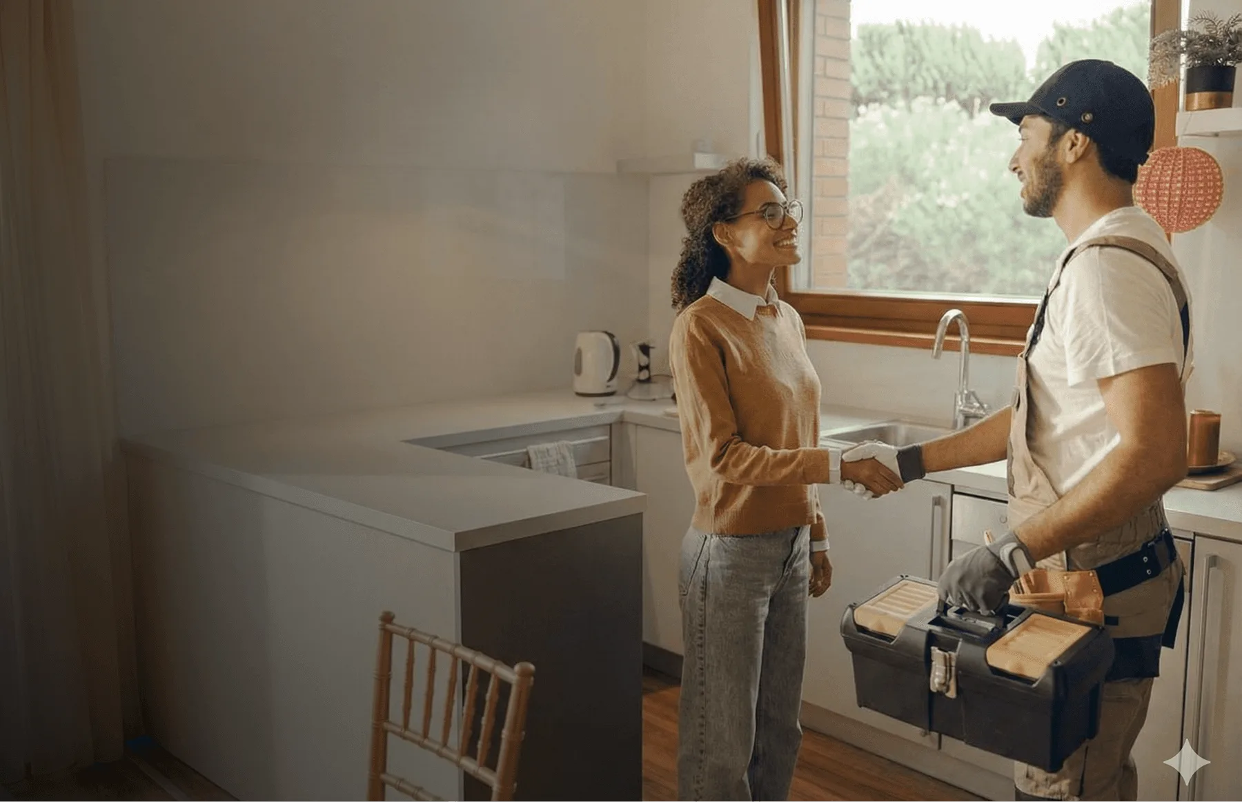 BuildTechPro technician greeting a homeowner